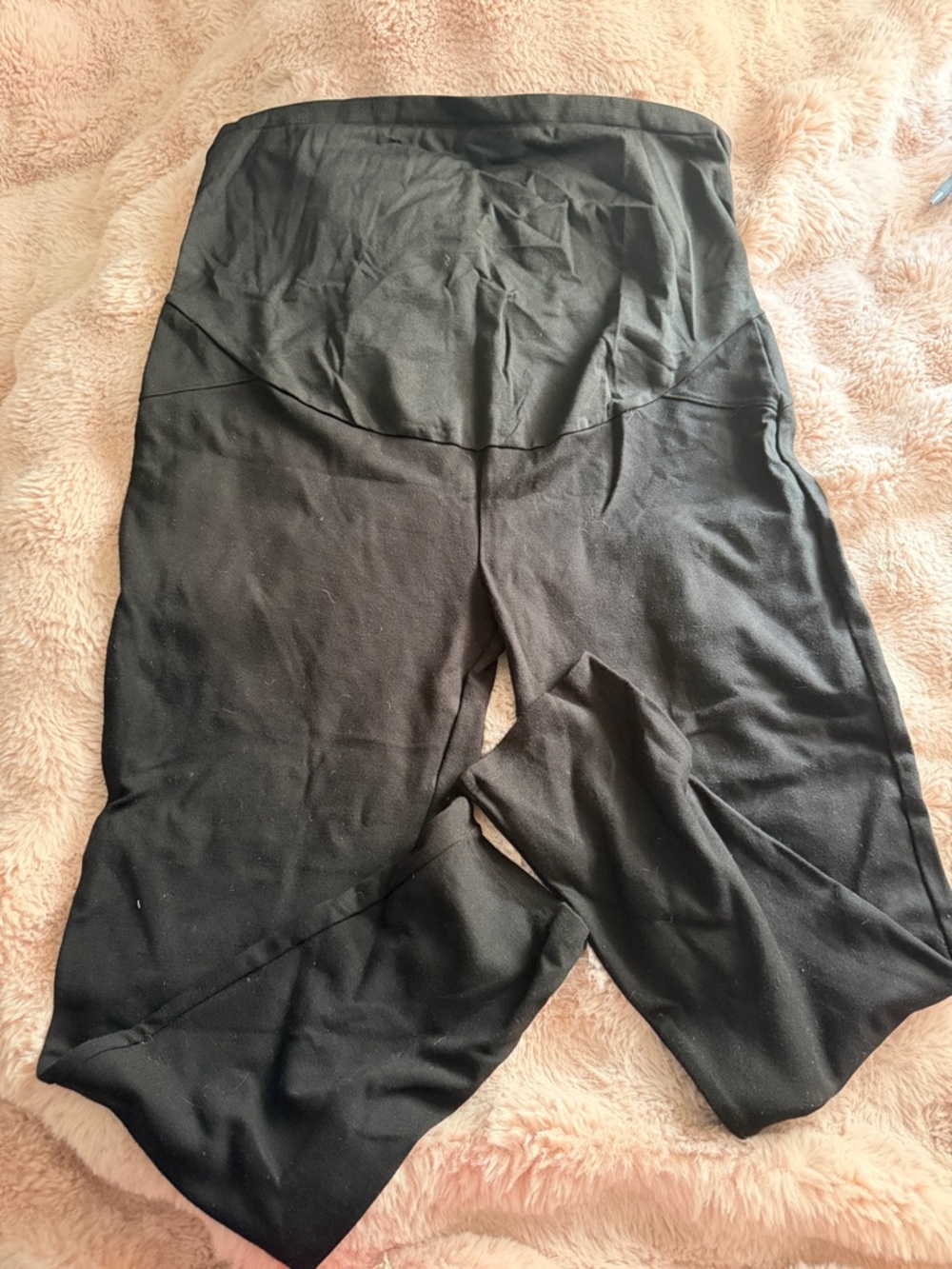 Time and Tru Black Maternity Leggings - Stretch Waistband